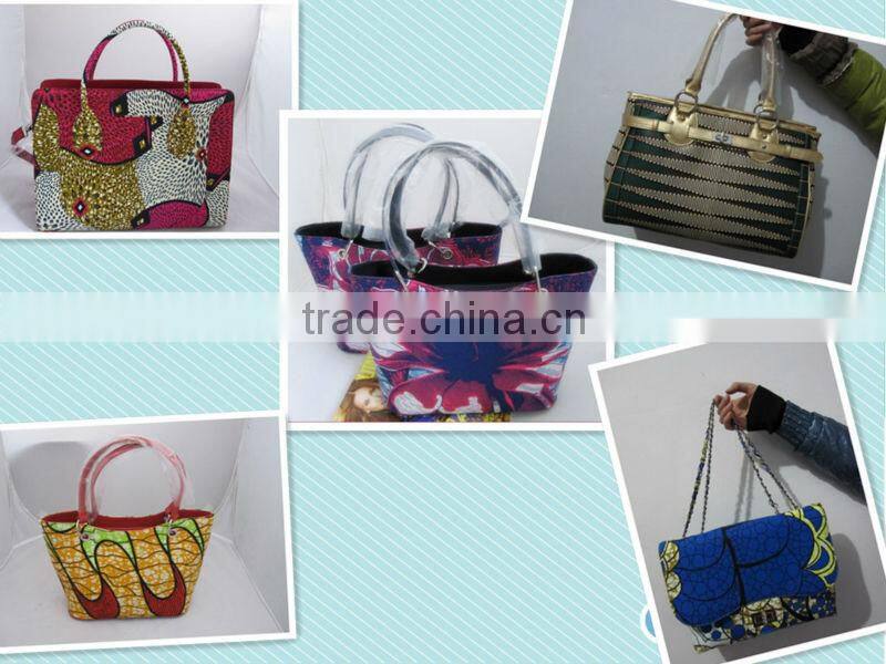 China factory African wax print fabric handbags for lady