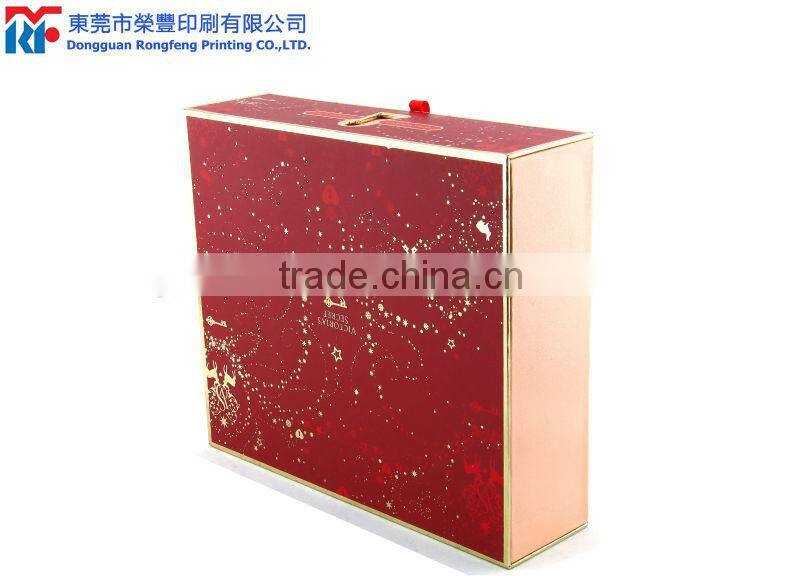 Red color hot stamping cosmetic gift box