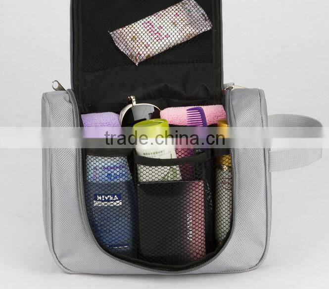 Black Grid Pattern Cosmetic Make Up Small Zippered Bag