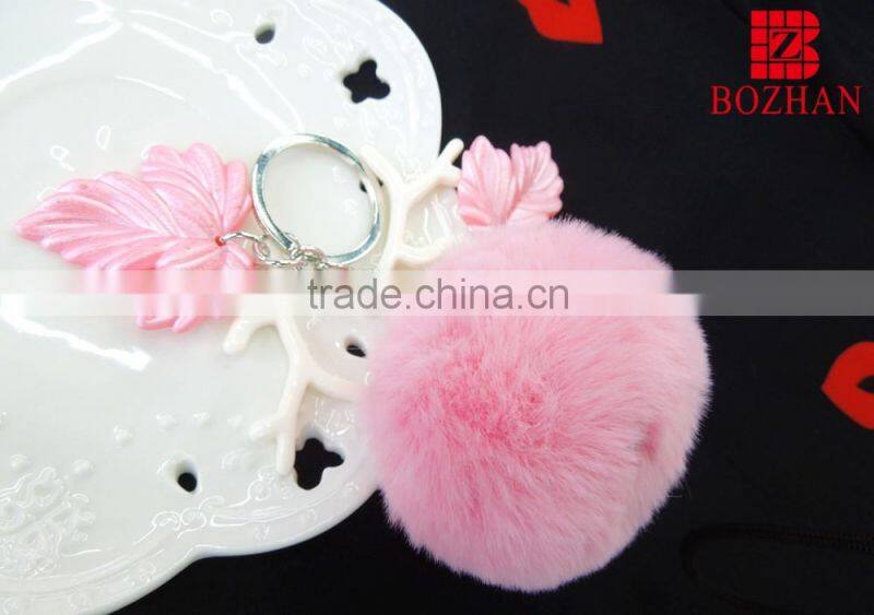 Colorful fur keyring for handbag