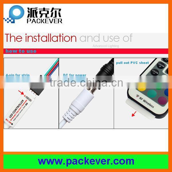 DC 5V-24V input 12A output 17 keys remote control mini rgb LED controller/dimmer