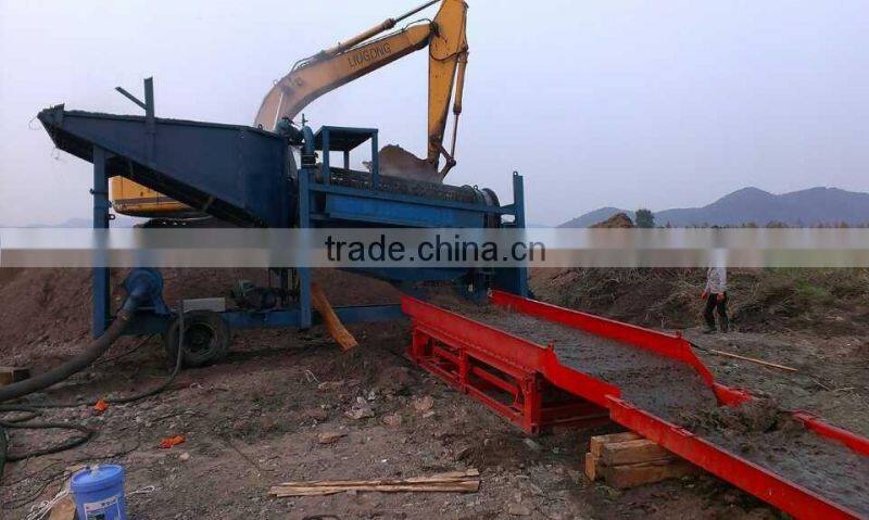 Mobile Gold trommel machine for panning