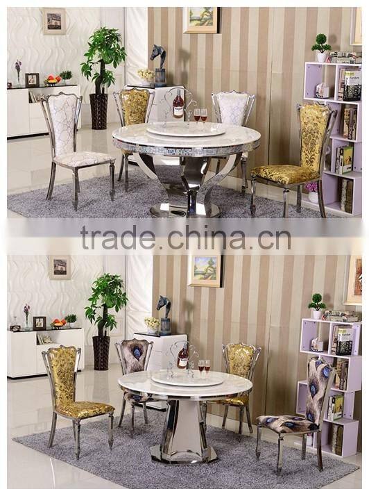 China popular dining room round marble table
