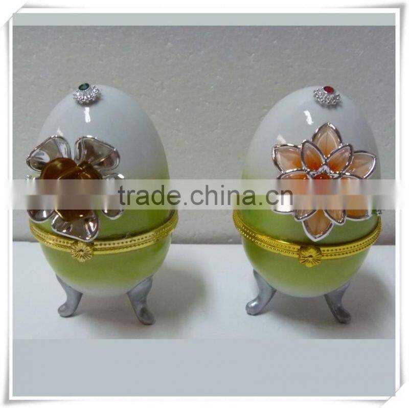 new product ceramic hinged egg shape jewelry box