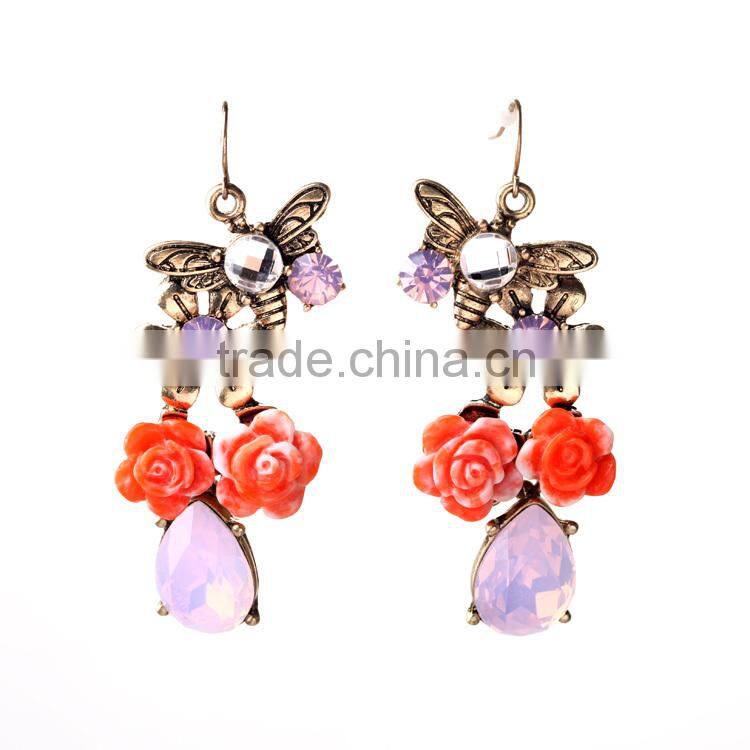 2015 Fashion Earring with Dragonfly / Flower