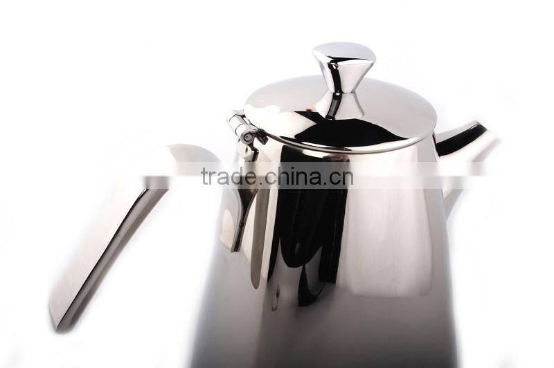 unique design high quality cheap stainless steel 18/8 mirror finish food safety 600ml square tea pot/water kettle