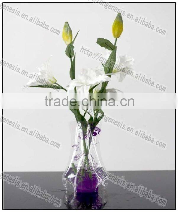 2016 new style soft plastic foldable flower vase