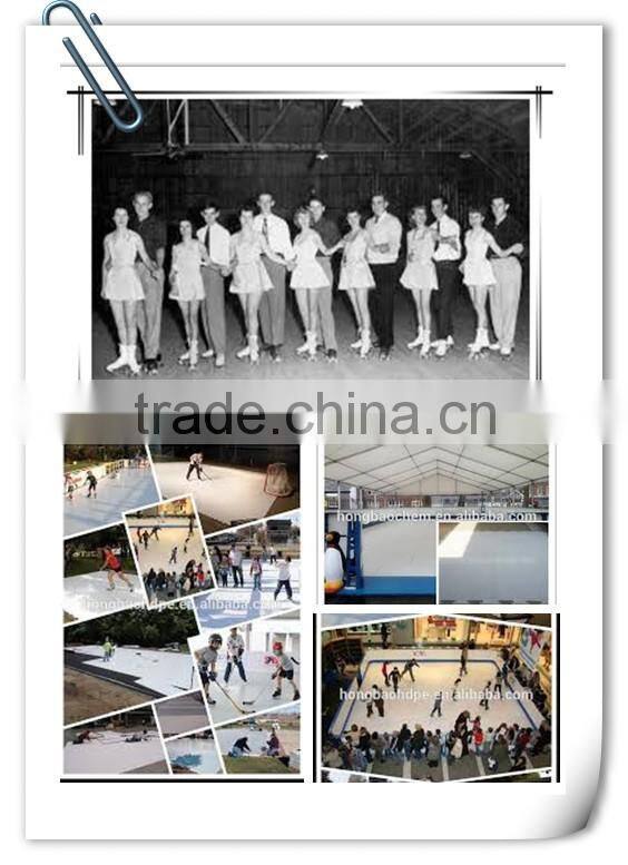 white 15mm plastic sheet hdpe synthetic ice rink for roller skating ground and barrier