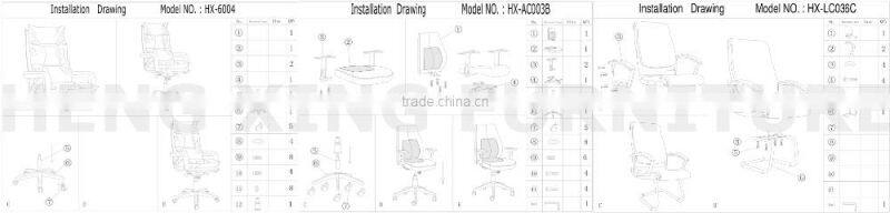 Comfortable Metal Base Swivel Office Chair Leather Office Chair (HX-986B)
