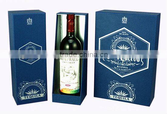 Hot!!! 2014 Made-in-China Black Classic Craft Paper Packaging For Single Wine Bottle(ZDP14-W001)