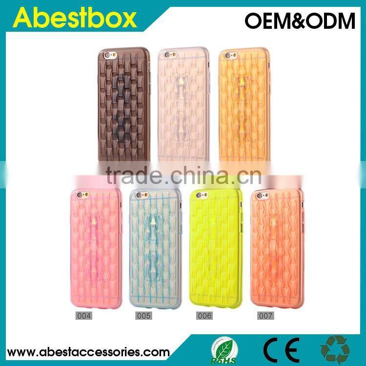 for iphone 6 TPU Ice Case, Transparent Clear TPU Soft Flexible Case with Ring Stand for iphone 6