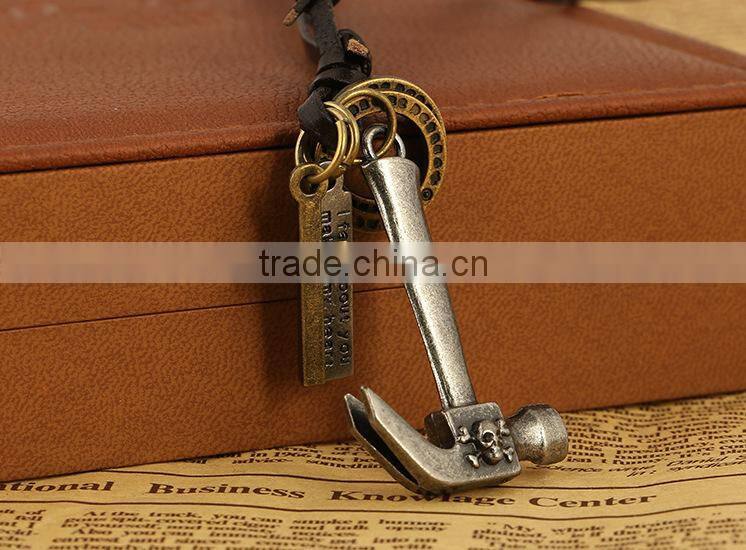 N0012 hammer leather necklace fashionable design necklace hot sale