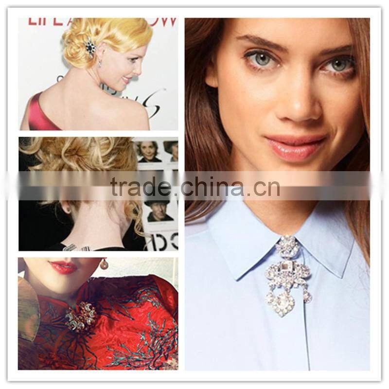 Newest design grape shape rhinestone brooch for silk invitation boxes