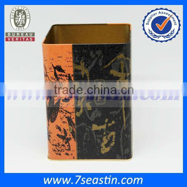 square metal packaging tin can for tea