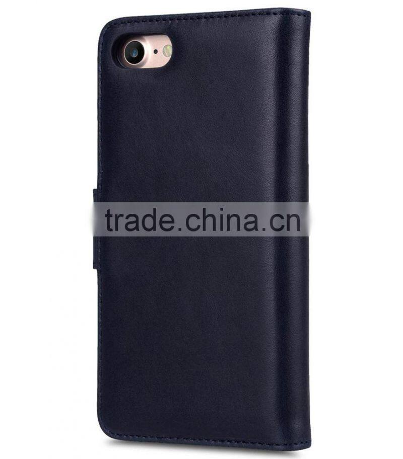 Removable Blue Wallet Premium Leather Case for Apple iPhone 7 (4.7")