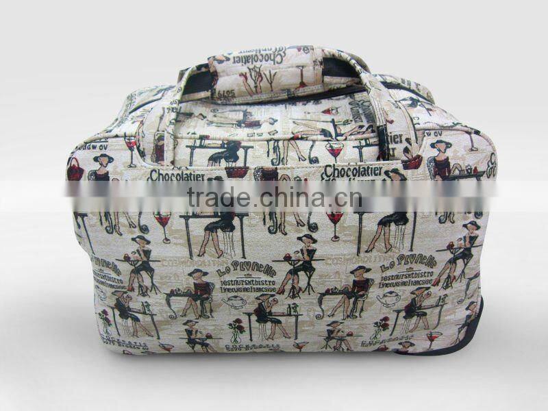 Welcome OEM!!Best Design Polyester Decorative Pattern Travel Luggage Bag