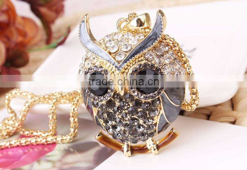 MYLOVE high quality colorful rhinestone owl necklace