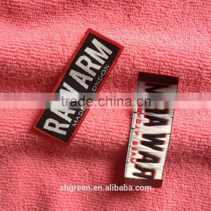 high density weaving clothing patch,taffeta woven label for jersey