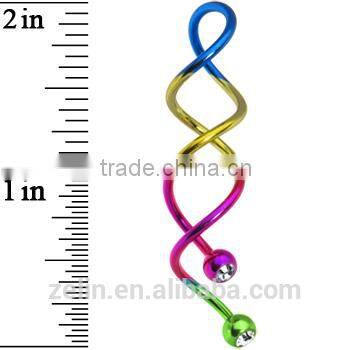 4 circle twister piercing body jewelry