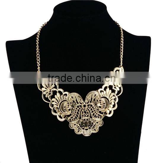 Indian style alloy necklace matte gold surface wholesales Indian style alloy necklace matte gold surface