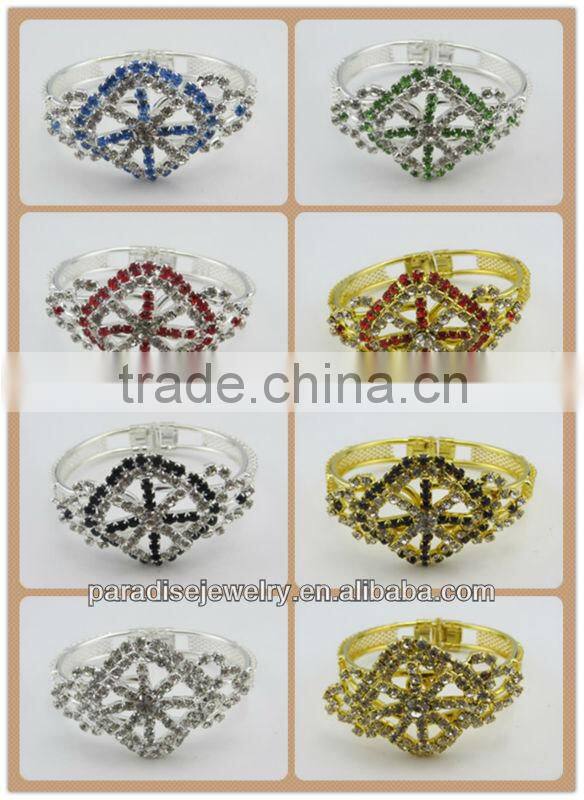 Heart shape design handmade rhinestone alloy cuff bracelet&bangle -SB0010