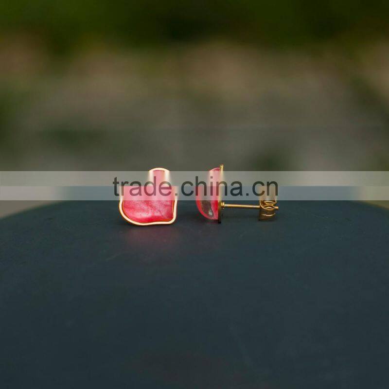 latest design enamel pink fancy earrings for party girls
