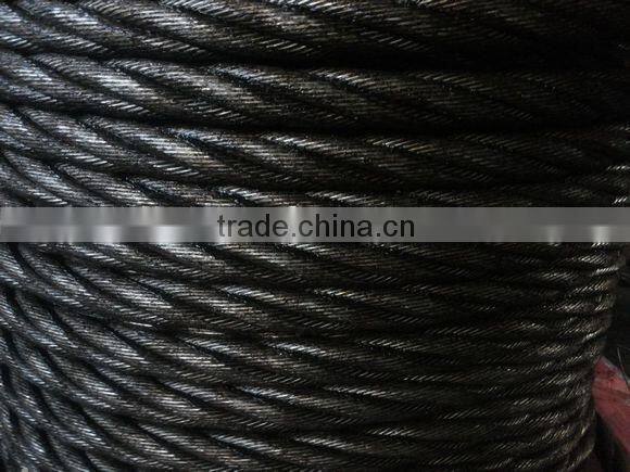 black oiled sisal core steel wire rope
