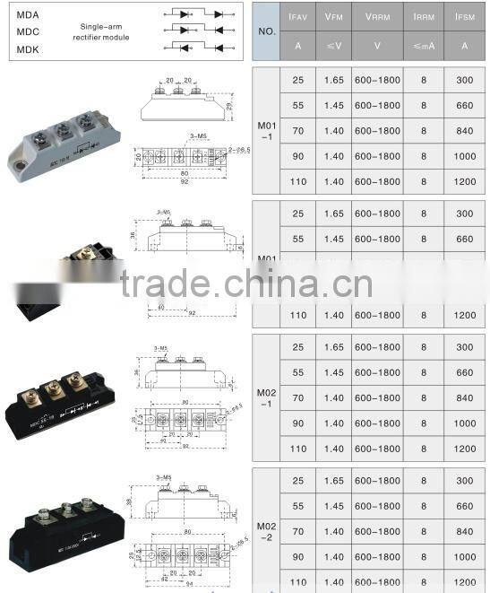 Single-arm rectifier module MDA MDC MDK