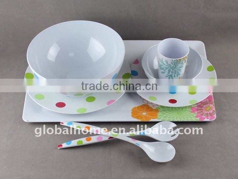 melamine printed dinner set