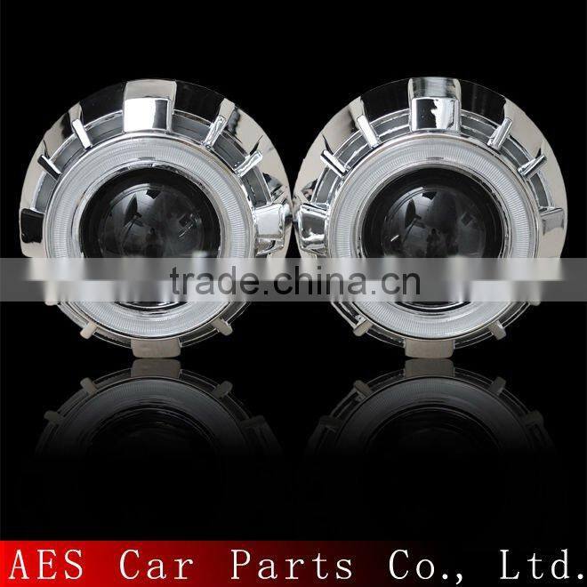 HOT!!Automobile&motorcycle projector headlight with angel eye,car double angel eye projector headlights
