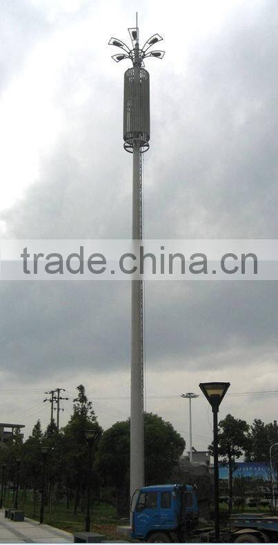 CDMA Telecom galvanized steel monopole tower