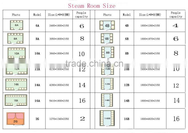 Manufacturer factory price acrylic outdoor luxury wet steam room for sale