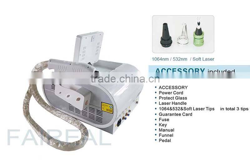 portable 532nm 1064nm q switched nd yag laser tattoo removal