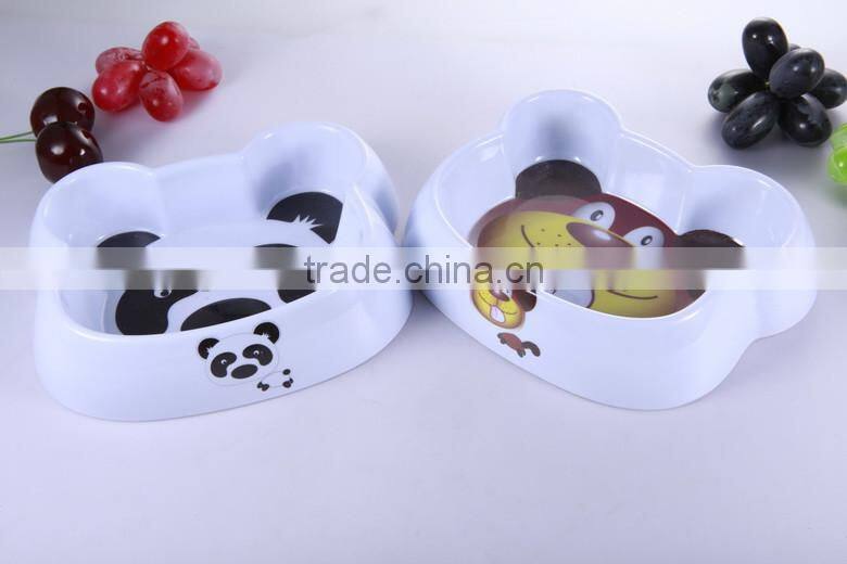 Camping Animal head design 100%melamine pet bowls & feeders,eco-friendly cat dishes