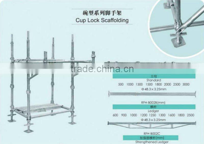 construction ringlock cuplock aluminium standard scaffolding frame