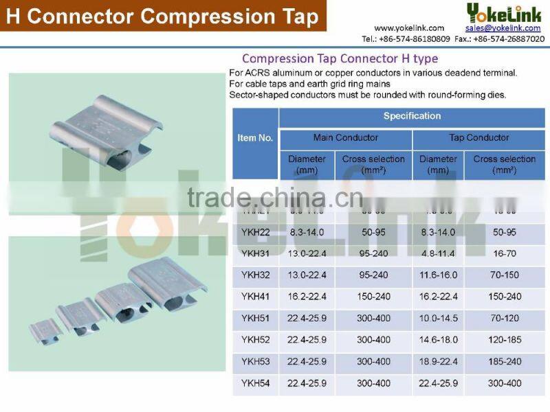 Aluminum compression Tap Connector H type