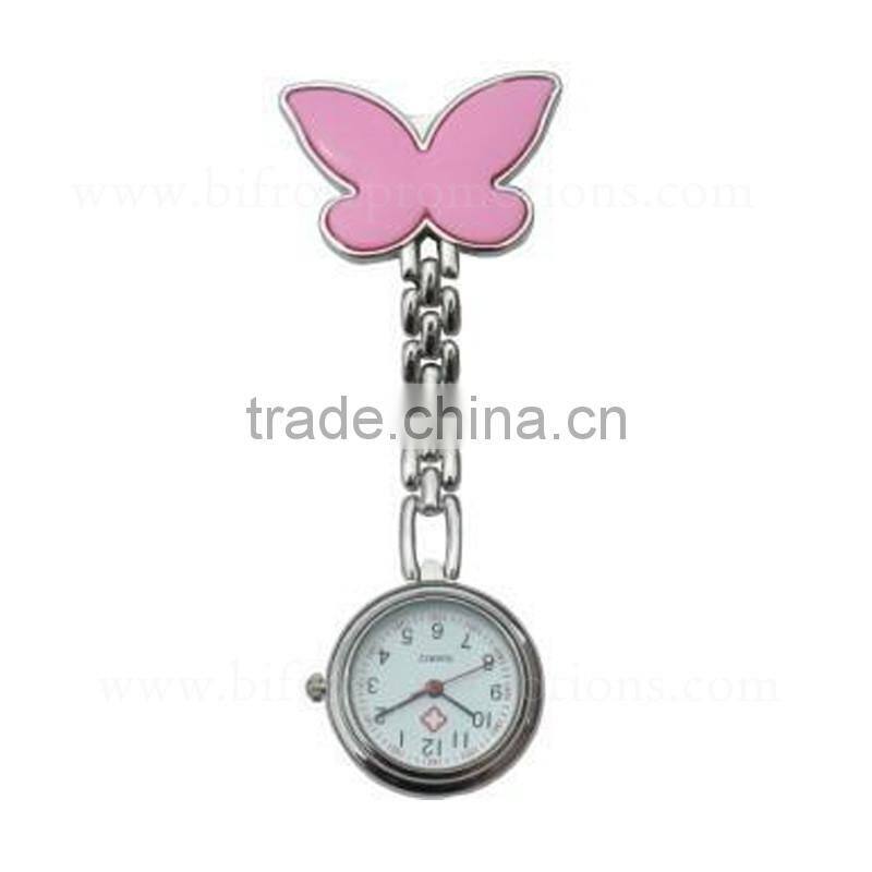 Cute Butterfly Clip Brooch Chain Brooch Digital Pocket Nurse Watch