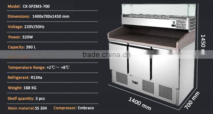 Marble Refrigerated Pizza Counter/Restaurant Counter Refrigerator/Counter Depth Refrigerator