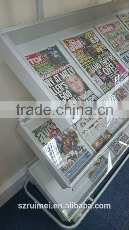 Practical customized multi-tier library magazine/newspaper display