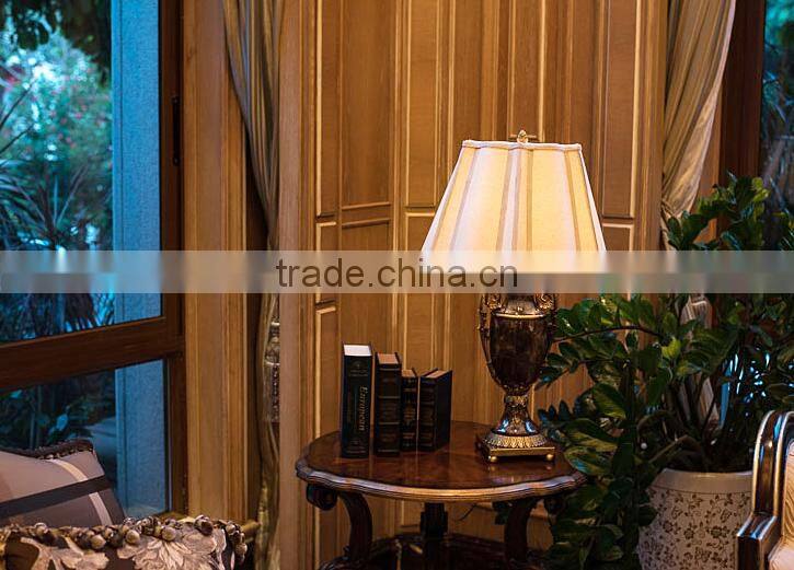Black marble lamp body brass decoration bottom fabric lampshade table lamp