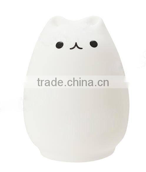 Rechargeable Color Changeable Silicone LED Sensitive Tap Control Night Light for Home