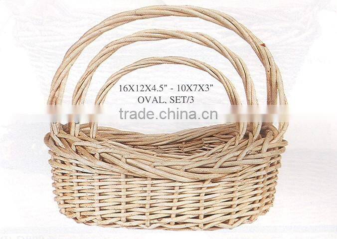 Unpeeled wicker fire basket for sale