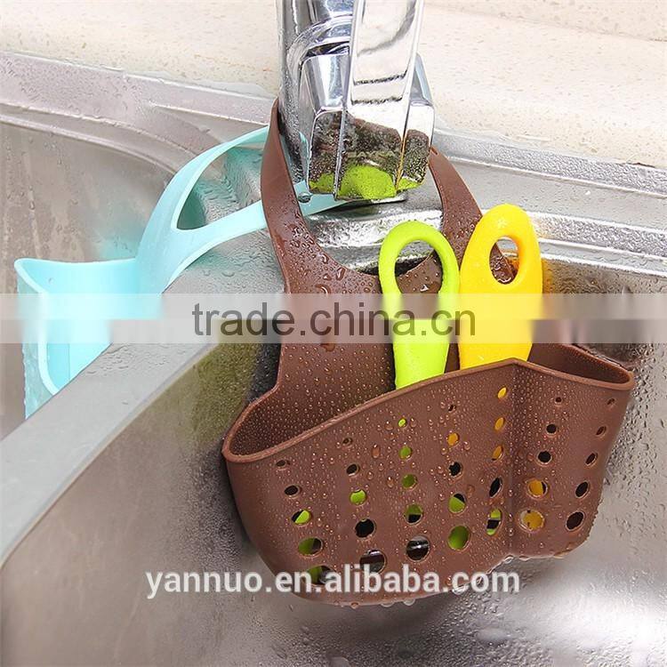 Adjustable button type Sink storage Basket, Food Hanging Baskets Plastic Kitchen