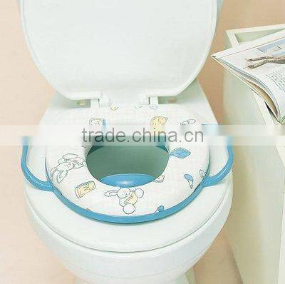 PVC baby toilet potty seat cover,baby/kids/child's toilet/potty training seat with handles,soft baby toilet seat