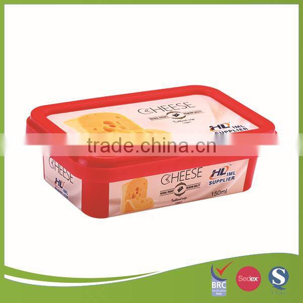 IML custom design pp plastic 150g cheese container