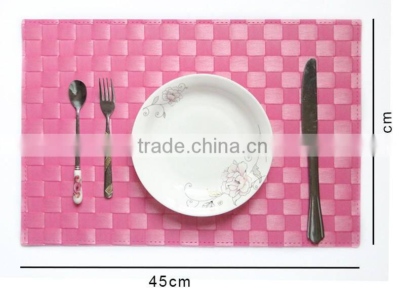 Kitchen Placemat Multi Colored PP Placemats, Solid Red