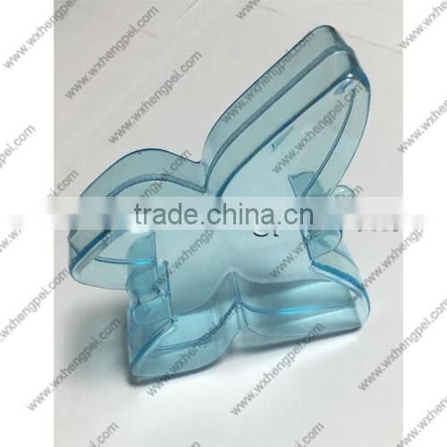 Cleverish portable cute blue butterfly storage jewelry plastic box kit