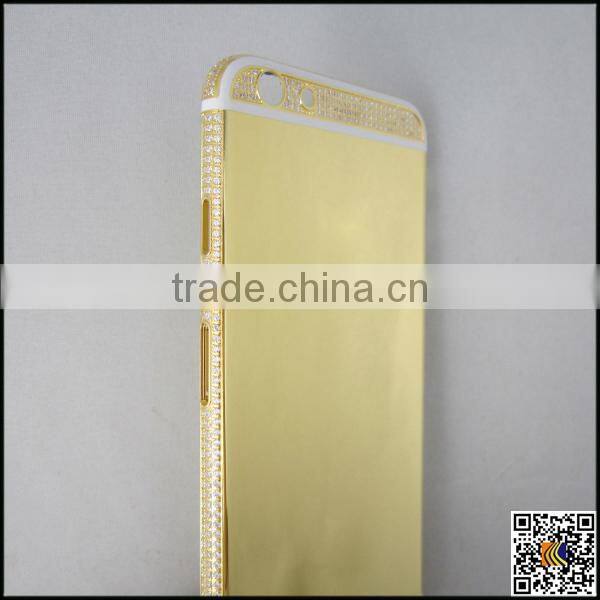 24k gold crystal housing for iphone 6s,for iphone 6s diamond back cover,back cover housing for iphone 6s