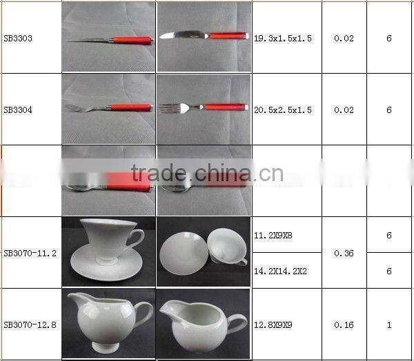 68 pcs White western dinner set with basket,Restaurant Dinnerware