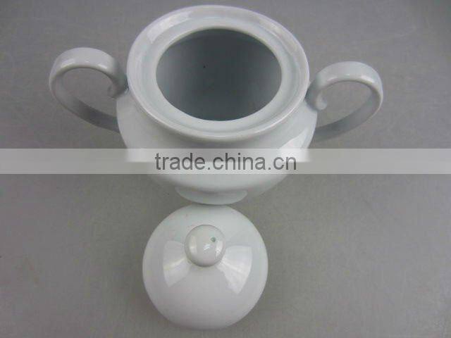 White porcelain sugar jar set